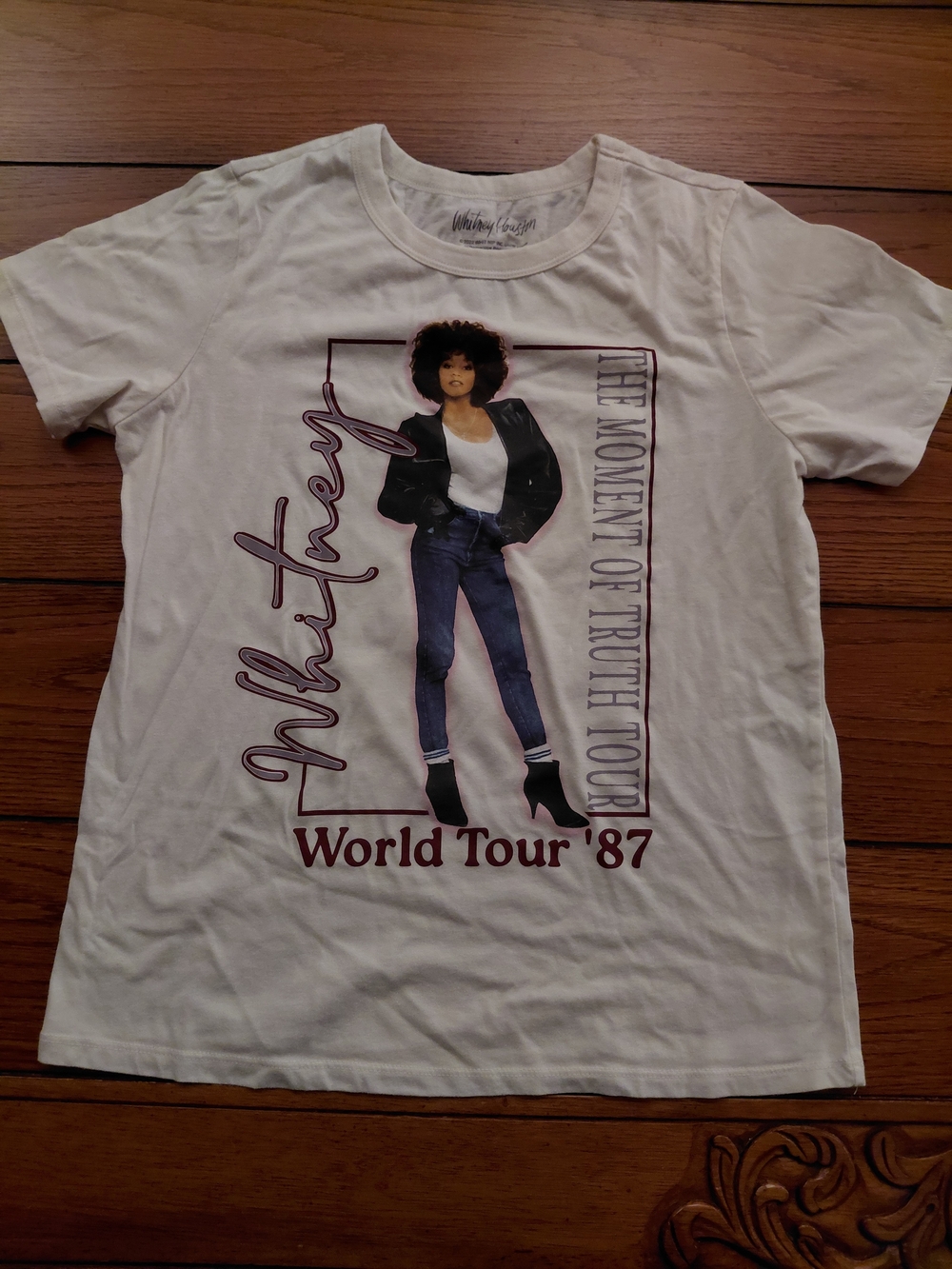 Whitney World Tour '87 Graphic Tee in Cream